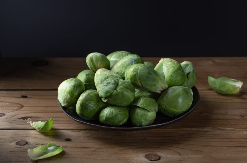 Lemon garlic roasted Brussels sprouts